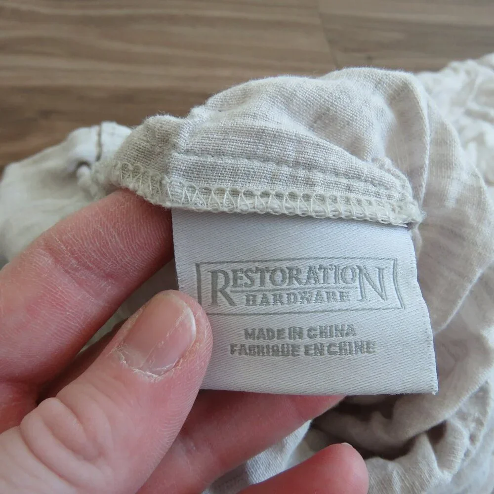RESTORATION HARDWARE 100% Linen Pillow Sham Neutral Minimalist
